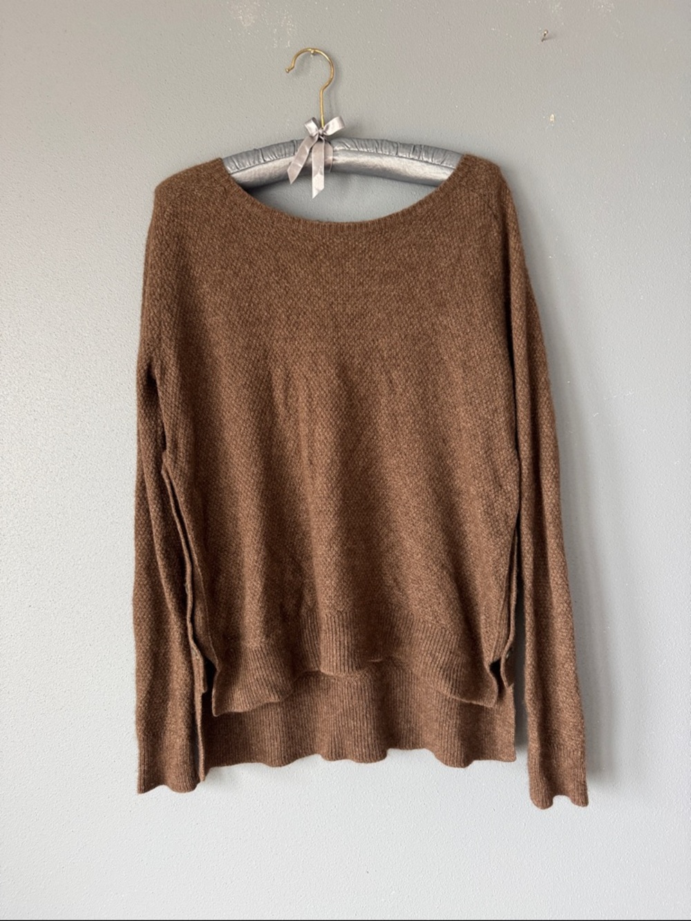 Vince Nutmeg Yak Wool Blend Sweater S - Luxe Moss Stitch Knit Side Button Pullov